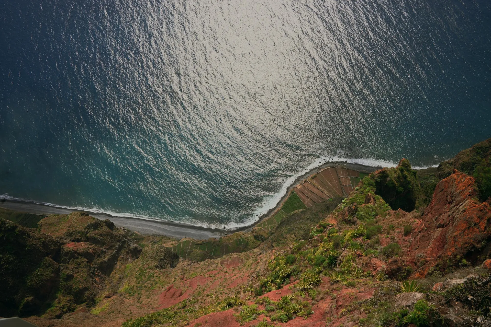 Steep viewpoint above the Atlantic coastline in Madeira